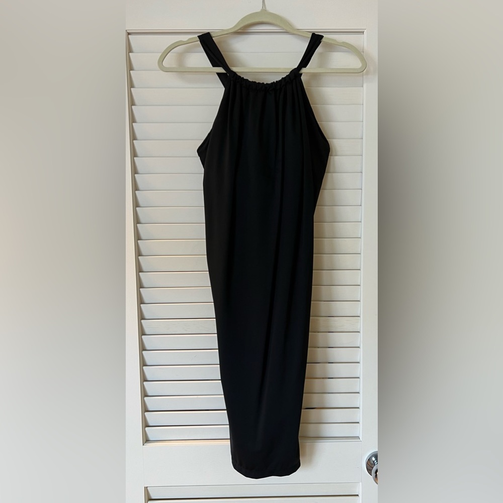 ATHLETA KOKOMO Dress size XL Black built in bra tie back